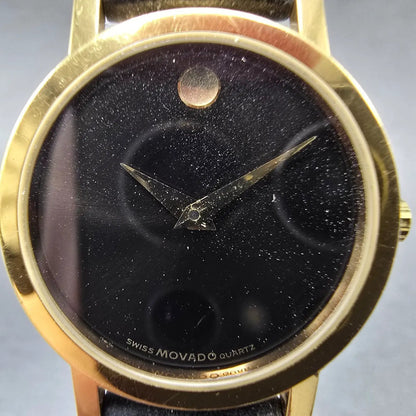 Movado Muesem Watch Women 25mm Black Dial Gold Tone Round 87 A1 832 PARTS2