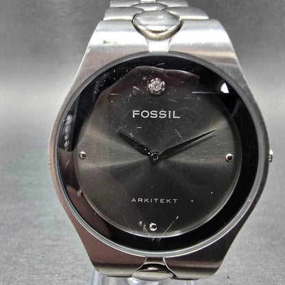Fossil Arkitekt Watch Men 35mm Gray Dial Silver Tone Round FS-2696 New Battery0