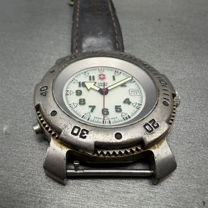 Victorinox Swiss Army Sportline Watch Men 40mm White Dial Silver Date PARTS ABC3