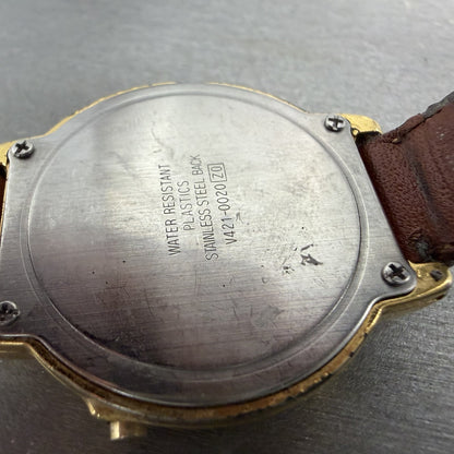 Lorus Mickey Mouse Watch Women 34mm White Dial Gold Tone V421-0020 New Battery9