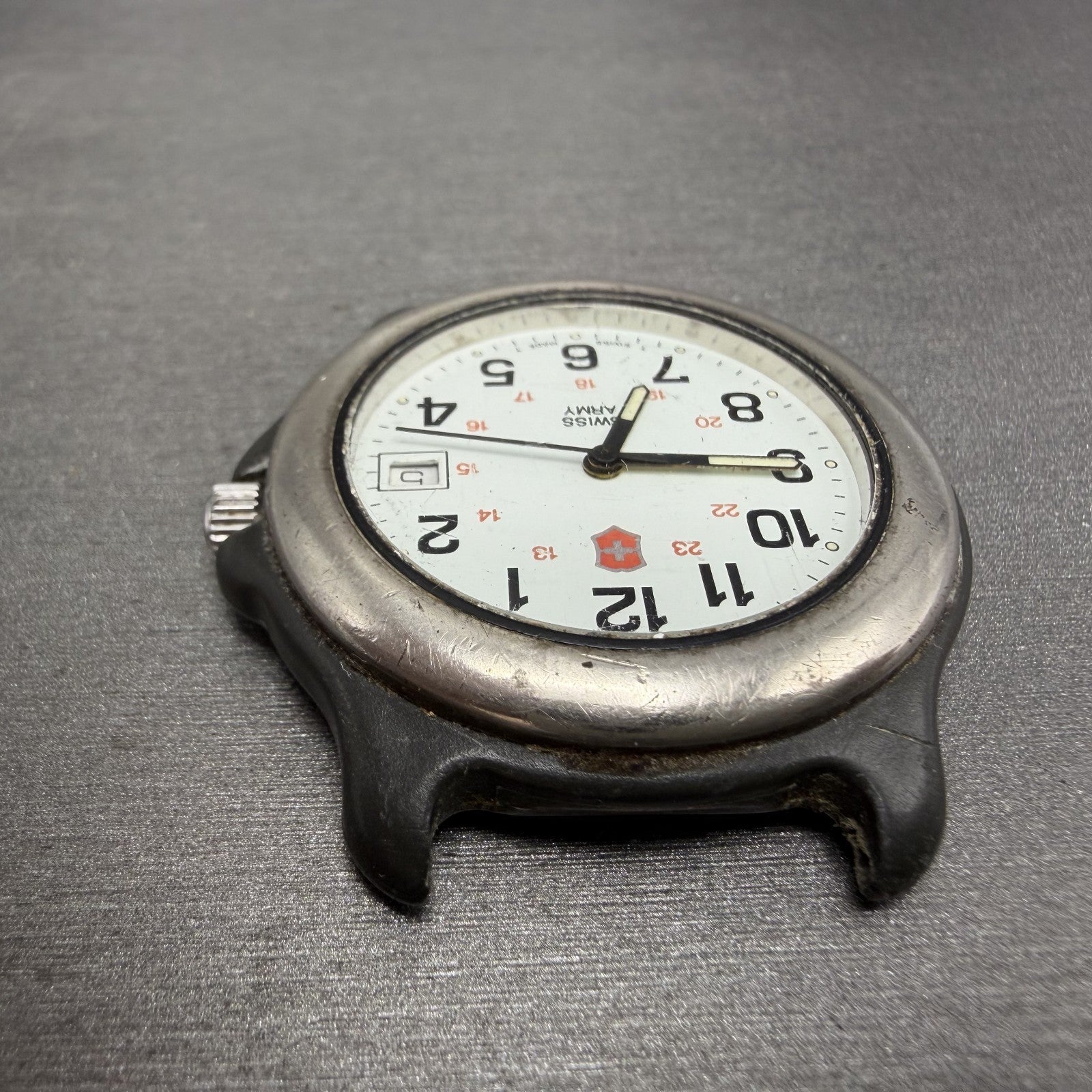 Victorinox Swiss Army Watch Men 39mm White Dial Black Tone Date PARTS B12345