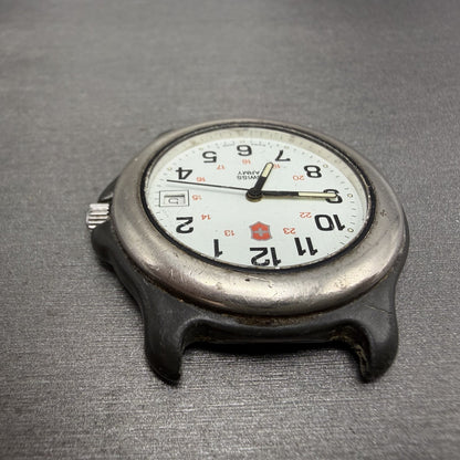 Victorinox Swiss Army Watch Men 39mm White Dial Black Tone Date PARTS B12345
