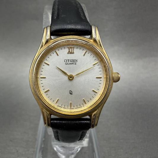 Citizen CQ Watch Women 23mm Silver Dial Gold Tone Round 3220-S32992 New Batt0