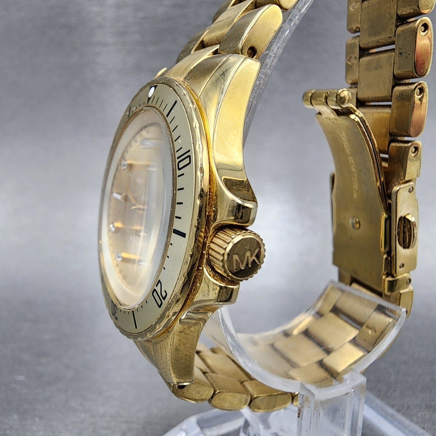 Michael Kors Tatum Watch Women 33mm Gold Dial Gold Tone Round MK6120 New Batt2