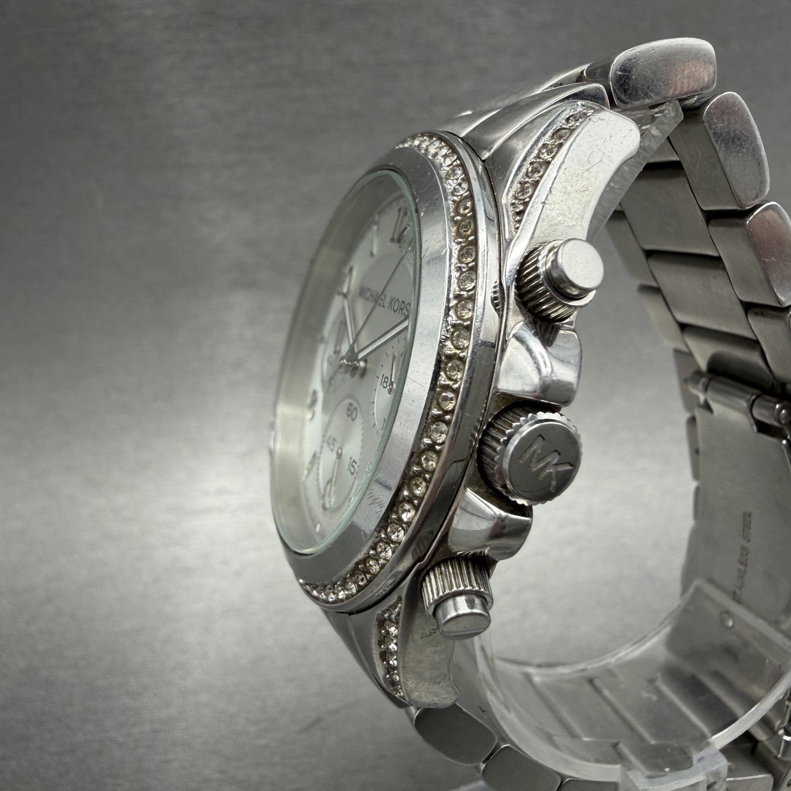 Michael Kors Blair Chronograph Watch Women 40mm White Dial Steel Date NewBat2