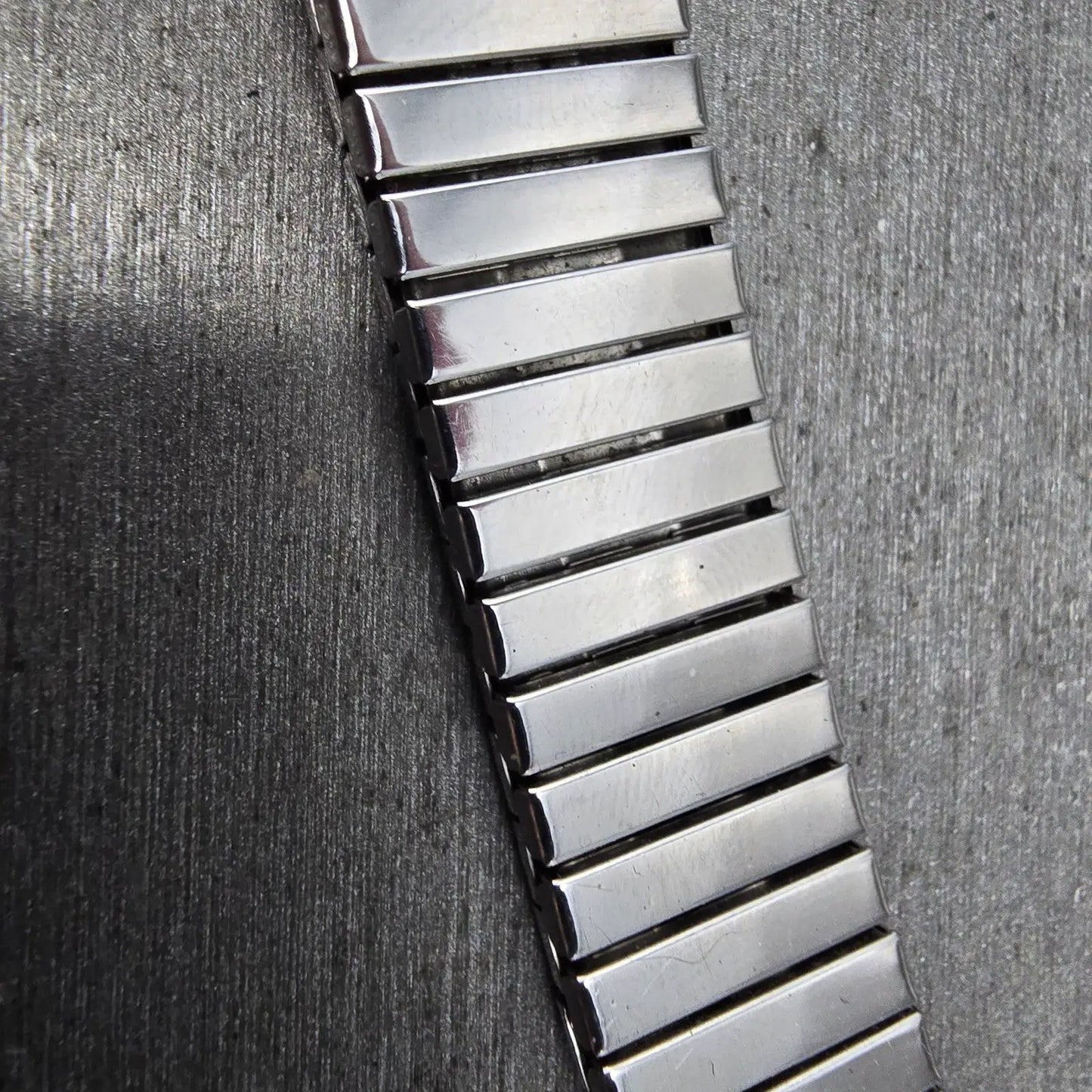 Navajo Sterling Silver Watch Band Tips 20mm Warrior Design Stretch Band VTG9