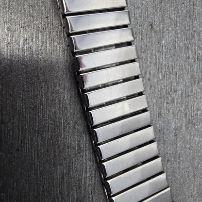 Navajo Sterling Silver Watch Band Tips 20mm Warrior Design Stretch Band VTG9
