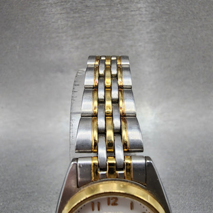 Seiko Watch Women 24mm White Dial Two Tone Date Round 7n82-6001 New Battery4