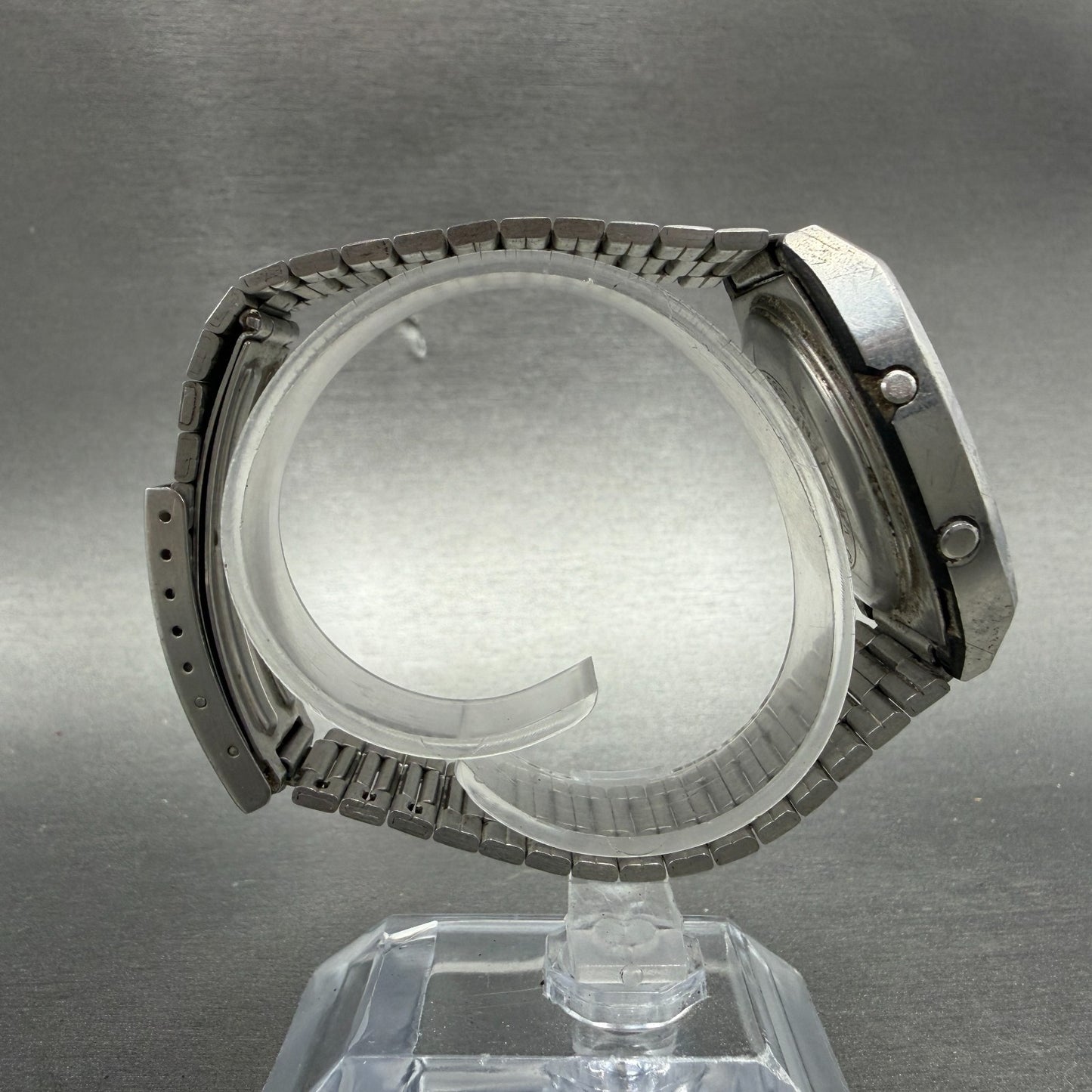 Casio A851 108 Watch Men 36mm Digital LCD Silver Tone Rectangle Vintage PARTS9