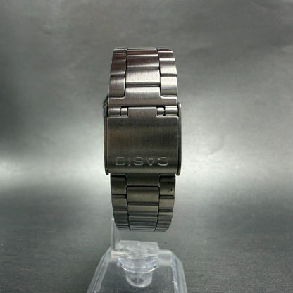 Casio Data Bank DB-300 Watch Men 32mm Digital Silver Tone Alarm Chrono New Batt7