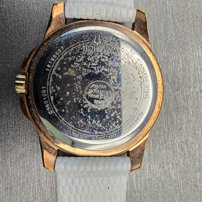 Bulova Watch Women 32mm MOP Dial Two Tone Diamonds Round 98P119 New Battery10