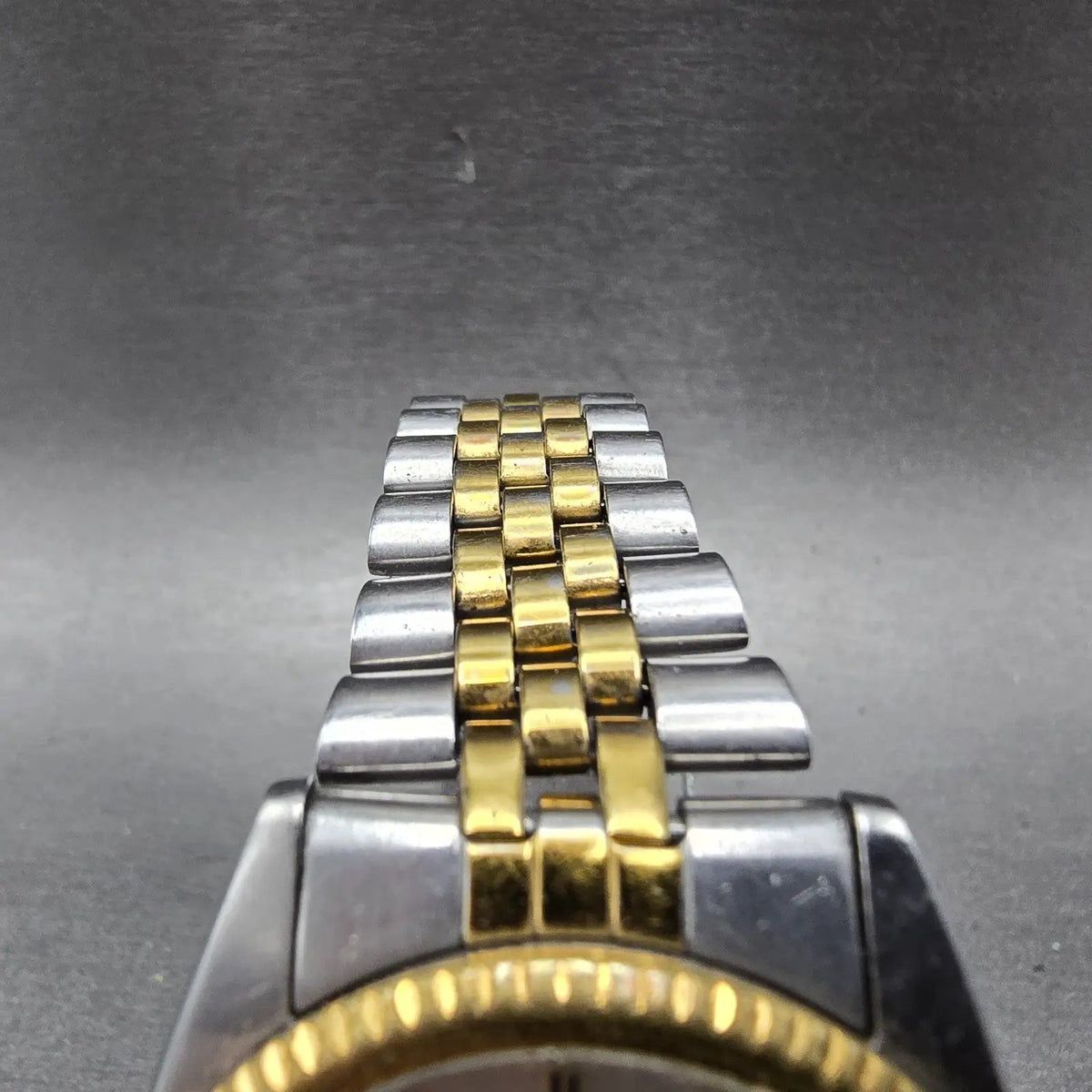 Seiko 5 Automatic President Watch Men 36mm Silver Dial Two Tone Daydate VTG Runs5