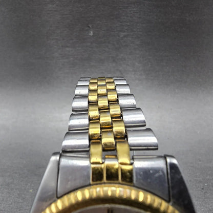 Seiko 5 Automatic President Watch Men 36mm Silver Dial Two Tone Daydate VTG Runs5