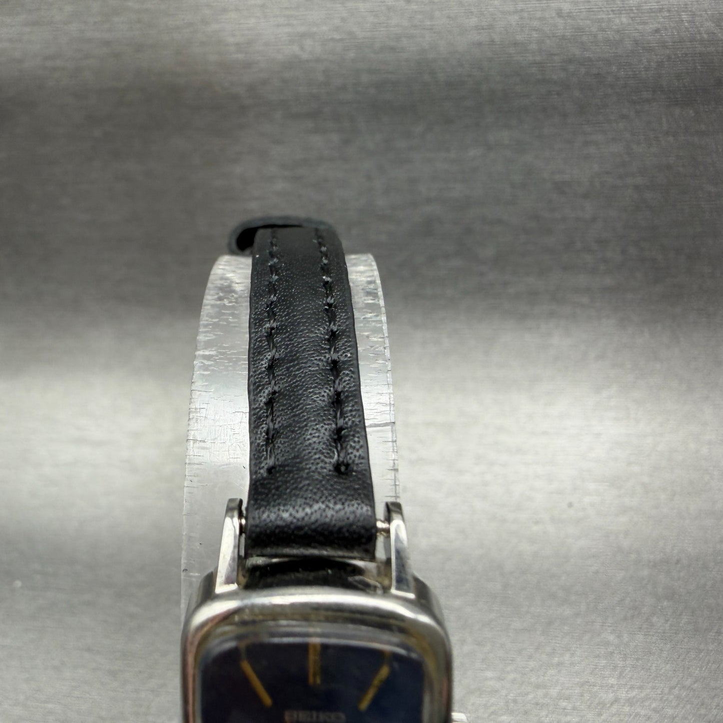 Seiko Tank Watch Women 16mm Blue Dial Silver Tone Rectangle Manual 11043419 Run4