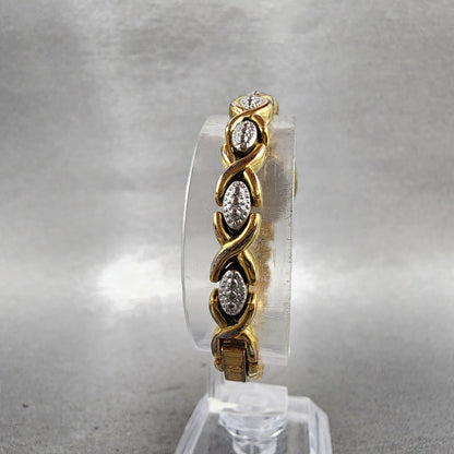 Elgin Watch Women 17mm Champagne Dial Gold Tone Oval EG117 New Battery7