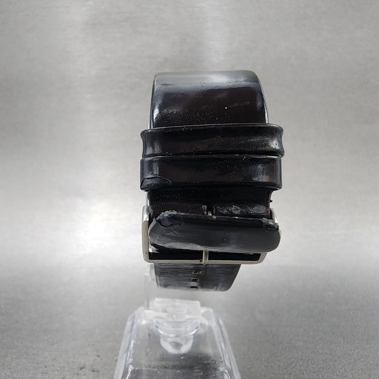 Calvin Klein Watch Women 30mm Black Dial Silver Tone Square Leather New Battery7