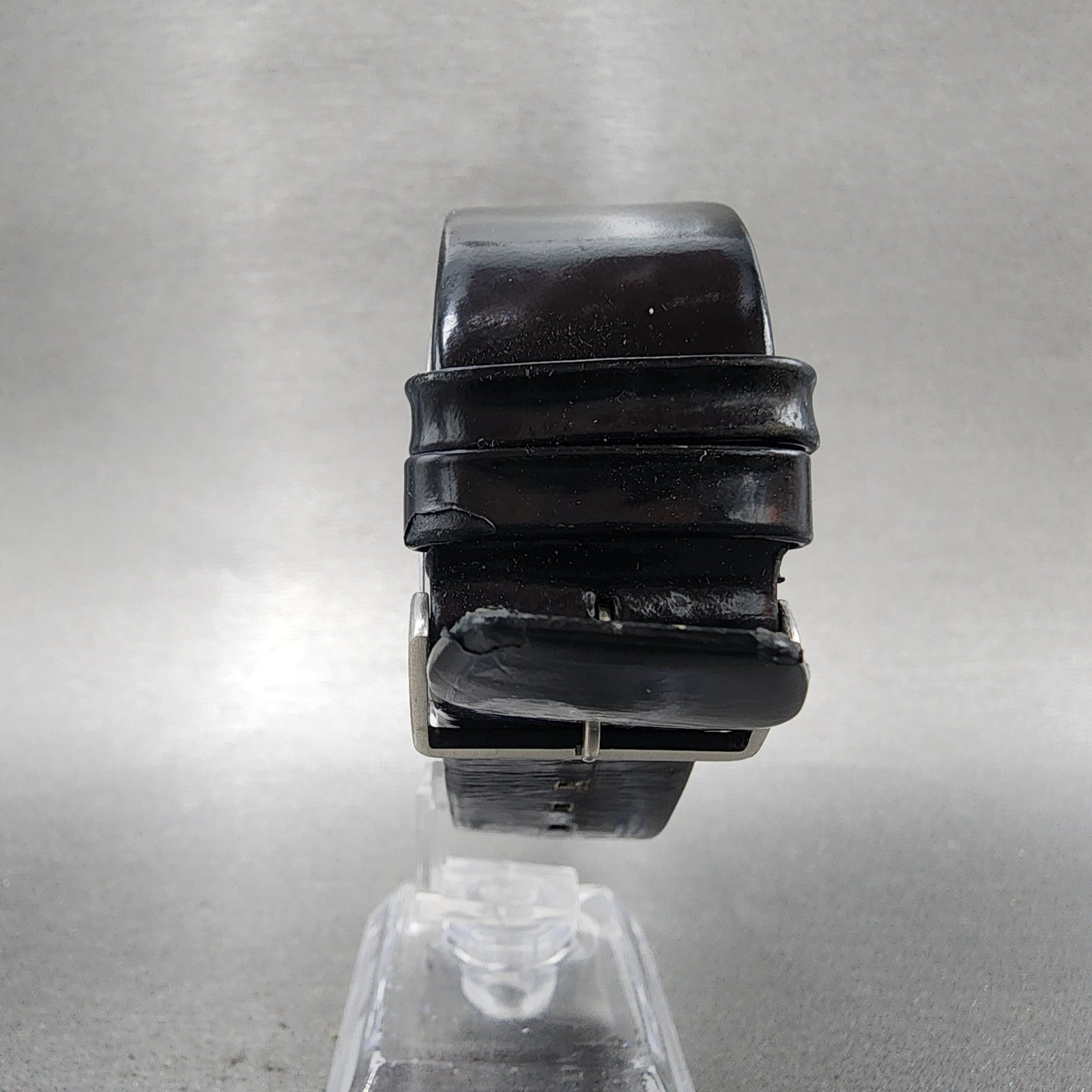 Calvin Klein Watch Women 30mm Black Dial Silver Tone Square Leather New Battery7