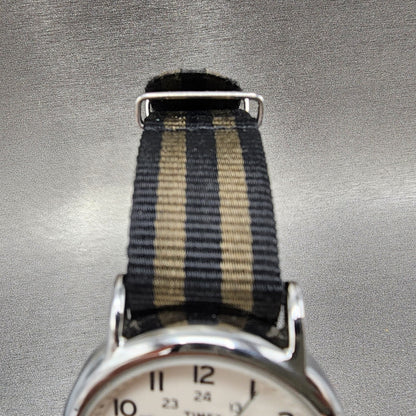 Timex Weekender Watch Men 38mm Cream Dial Silver Tone Indiglo New Battery4