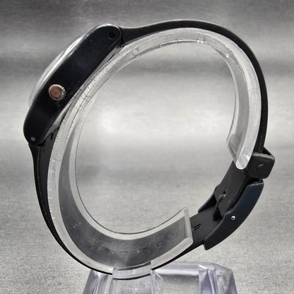 Swatch MISS PINSTRIPE Watch Women Black Dial Black Tone Round LA100 New Battery6