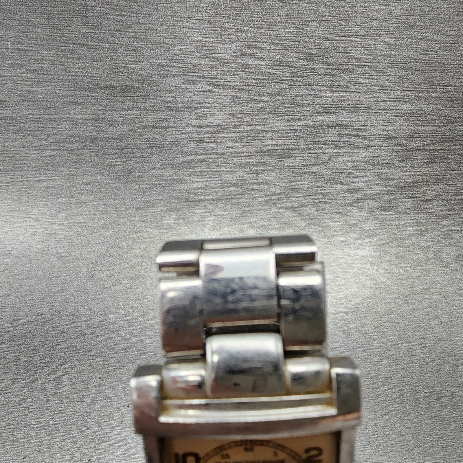 Emporio Armani Tank Watch Men 26mm Cream Dial Silver Tone Rectangle New Battery4