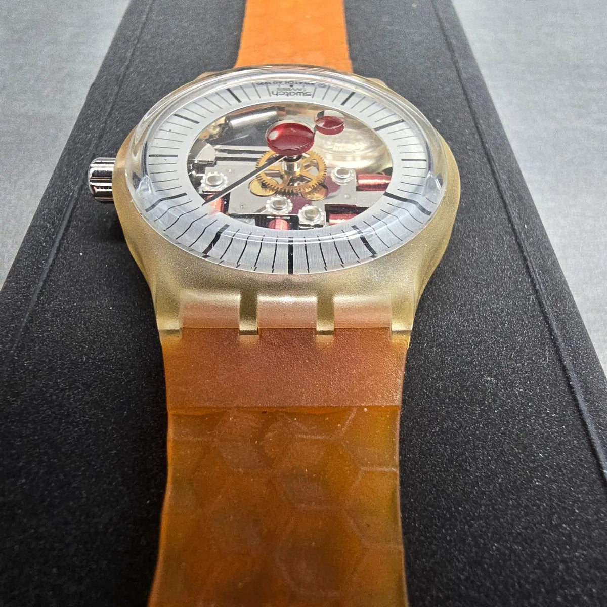 Swatch Musicall Adam Watch Men 34mm Skeleton Dial Alarm SLZ106 New Battery NOS9
