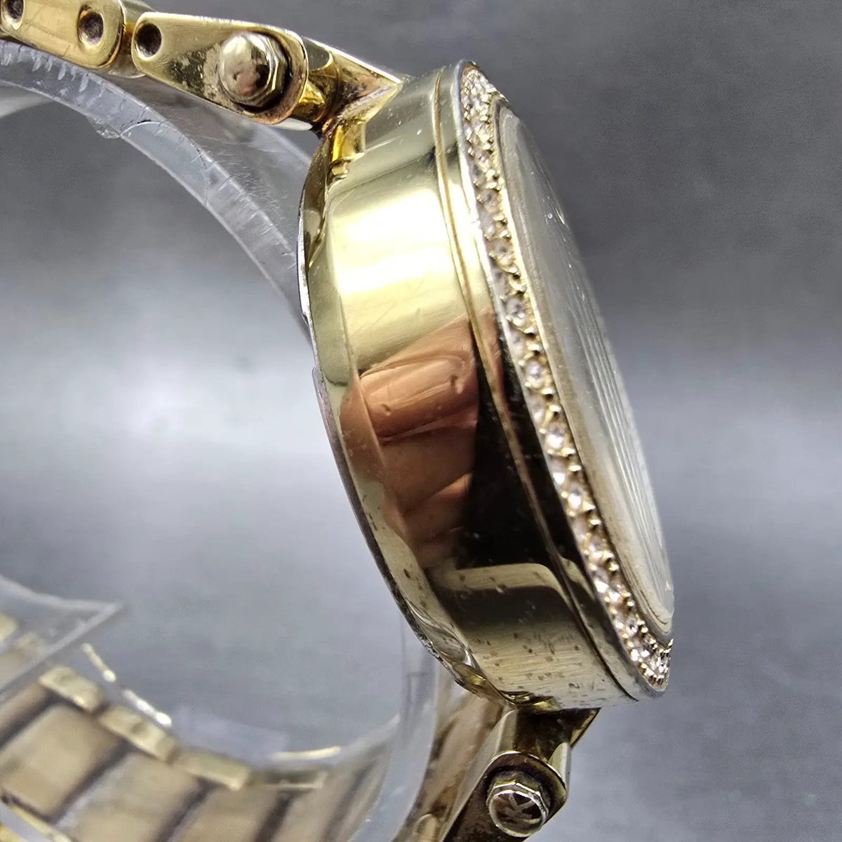Michael Kors Mini Parker Watch Women 33mm Champange Dial Gold MK-5842 New batt 23