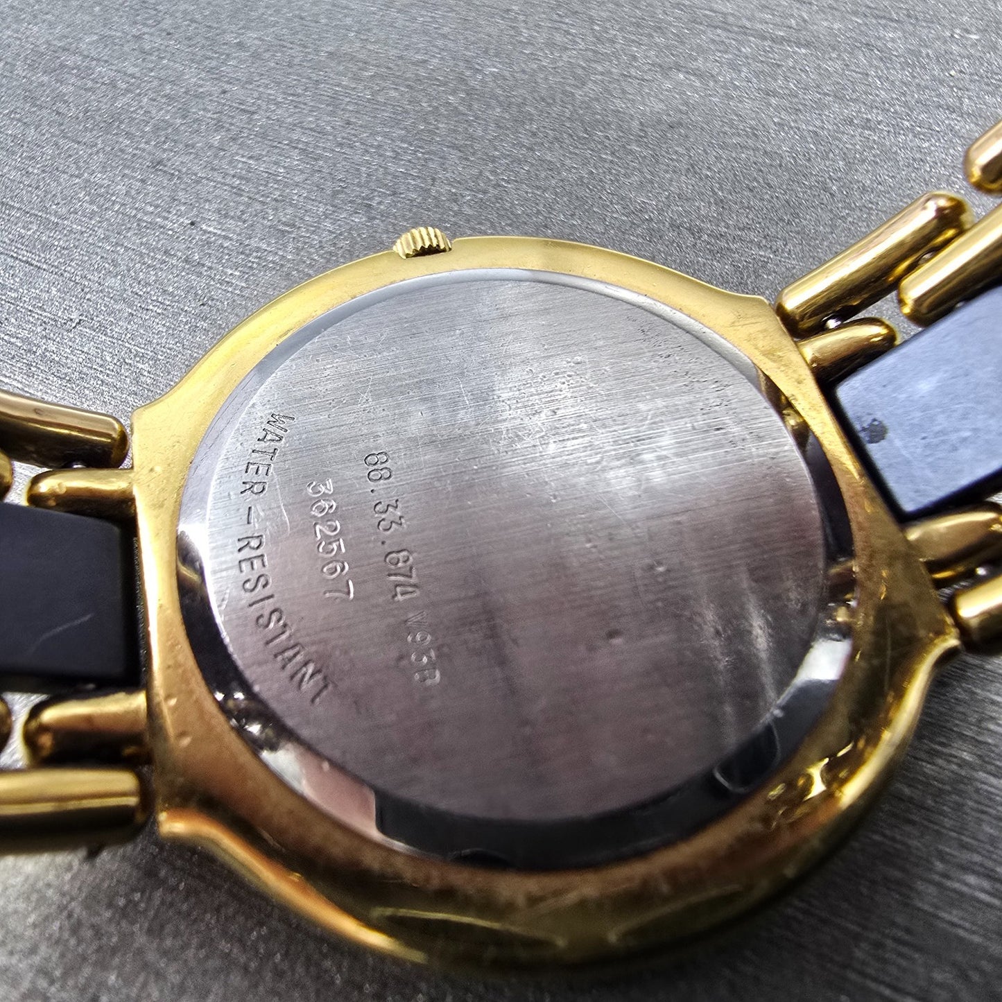 Movado Museum Watch Men 33mm Blue Dial Gold Tone Round 88.33.874 New Battery AD9