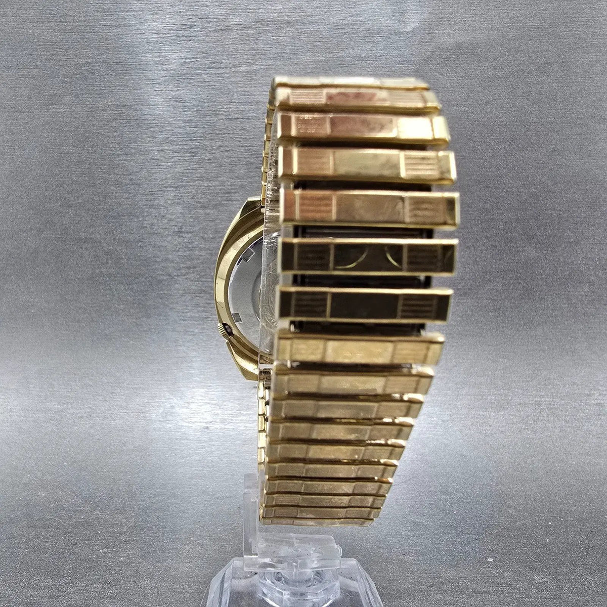 Seiko 5 Automatic Watch Men 39mm Gold Dial Gold Daydate Round 6119-8273 Works8