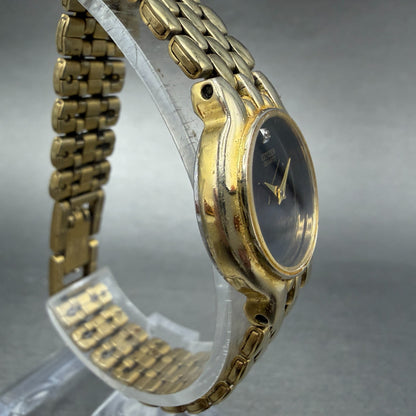 Citizen Watch Women 22mm Black Dial Gold Tone Round 1020-S54554 New Batterygf3