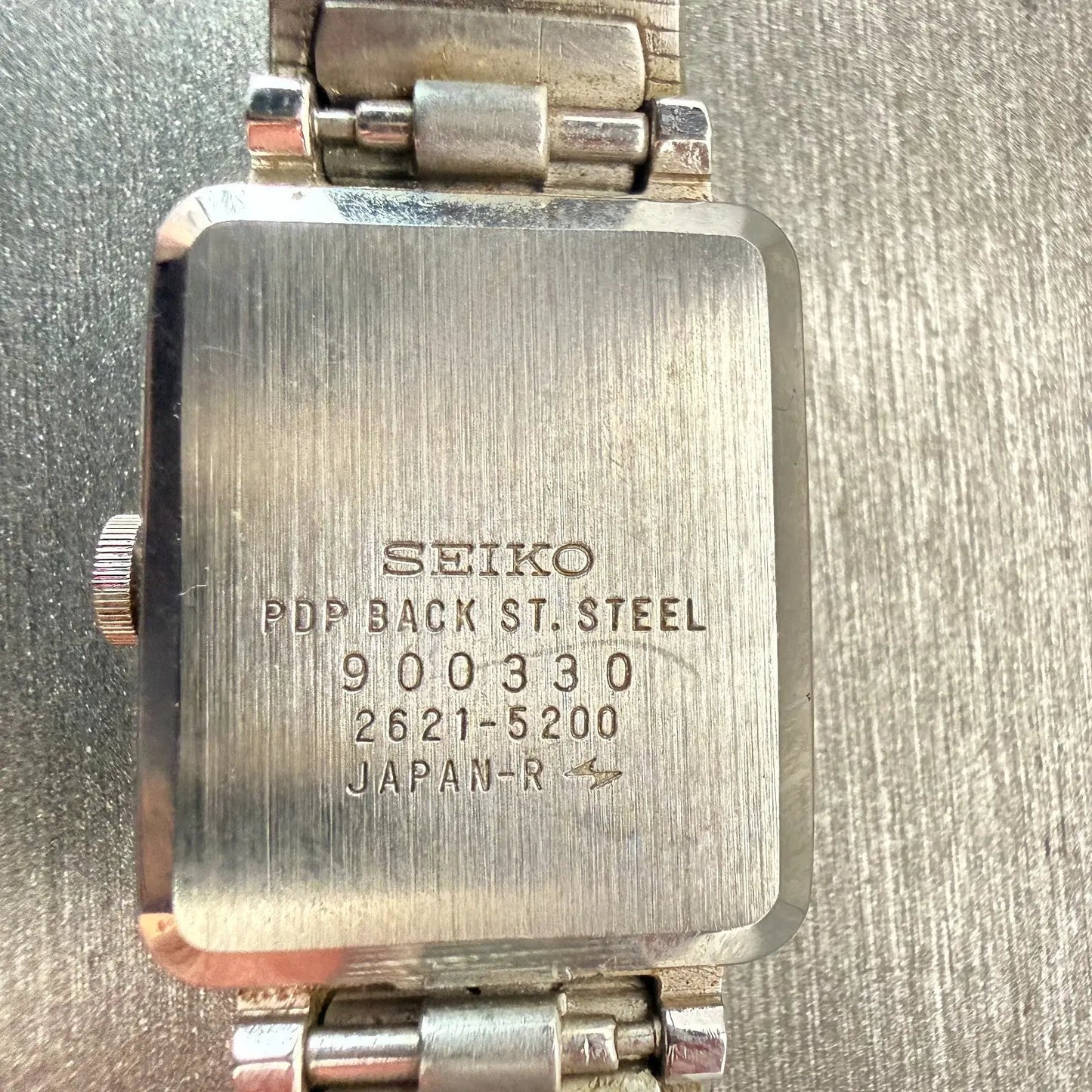 Seiko Watch Women 20mm Silver Dial Silver Tone Rectangle 2621-5200 New Battery10