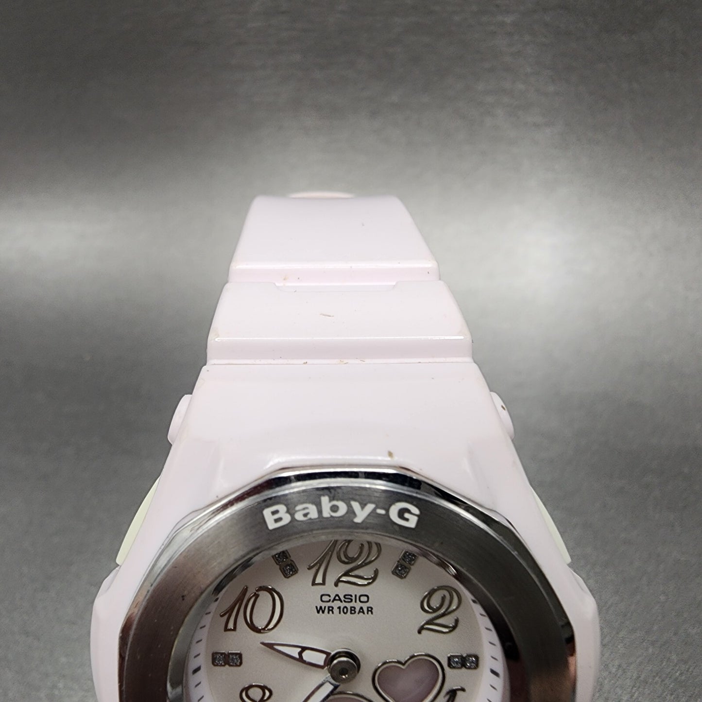Casio BabyG Watch Women 38mm White Dial White Case Round BGA100 New Battery5