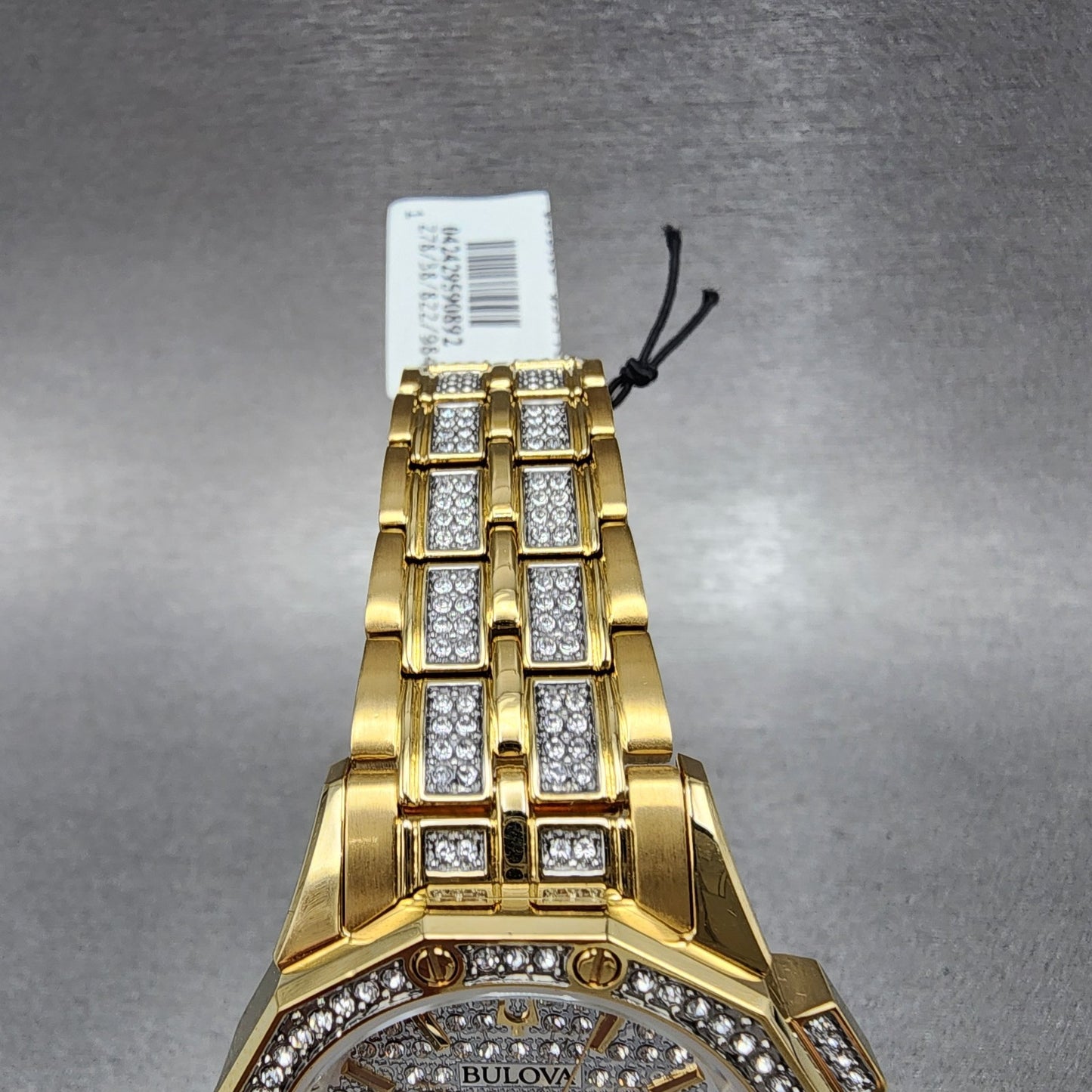 Bulova Octava Watch Women 36mm White Dial Gold Tone Octagon Crystal Accents4