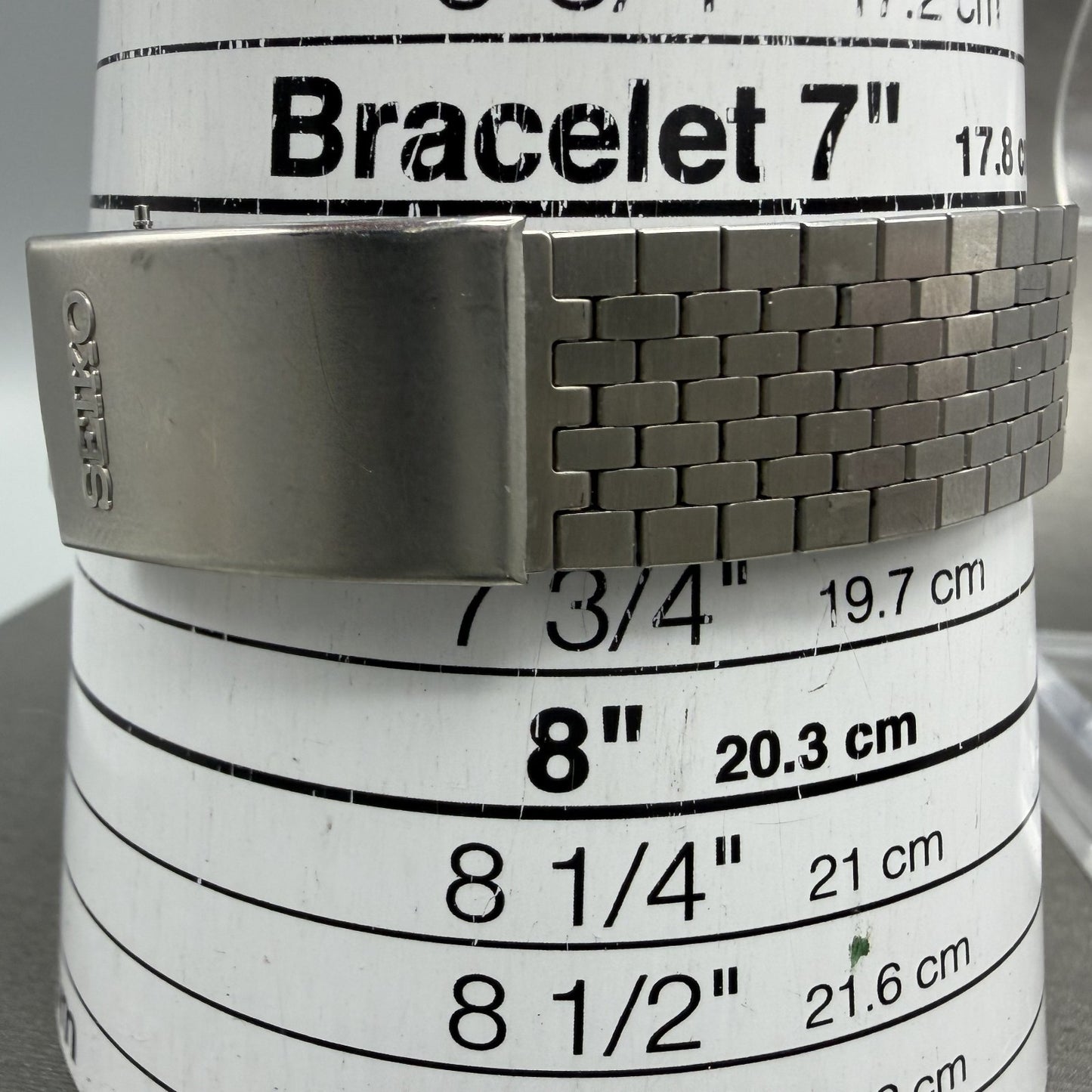 Seiko Chronos Watch Men 32mm Silver Dial Silver Tone Daydate 7433-5010 PARTS11