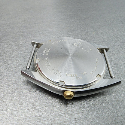 Seiko SQ Watch Men 33mm Gray Dial Two Tone Round Daydate 5y236020 PARTS10