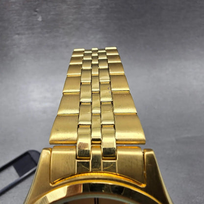 Seiko Watch Men 37mm Champagne Dial Gold Tone Daydate 7N43-9048 New Battery4