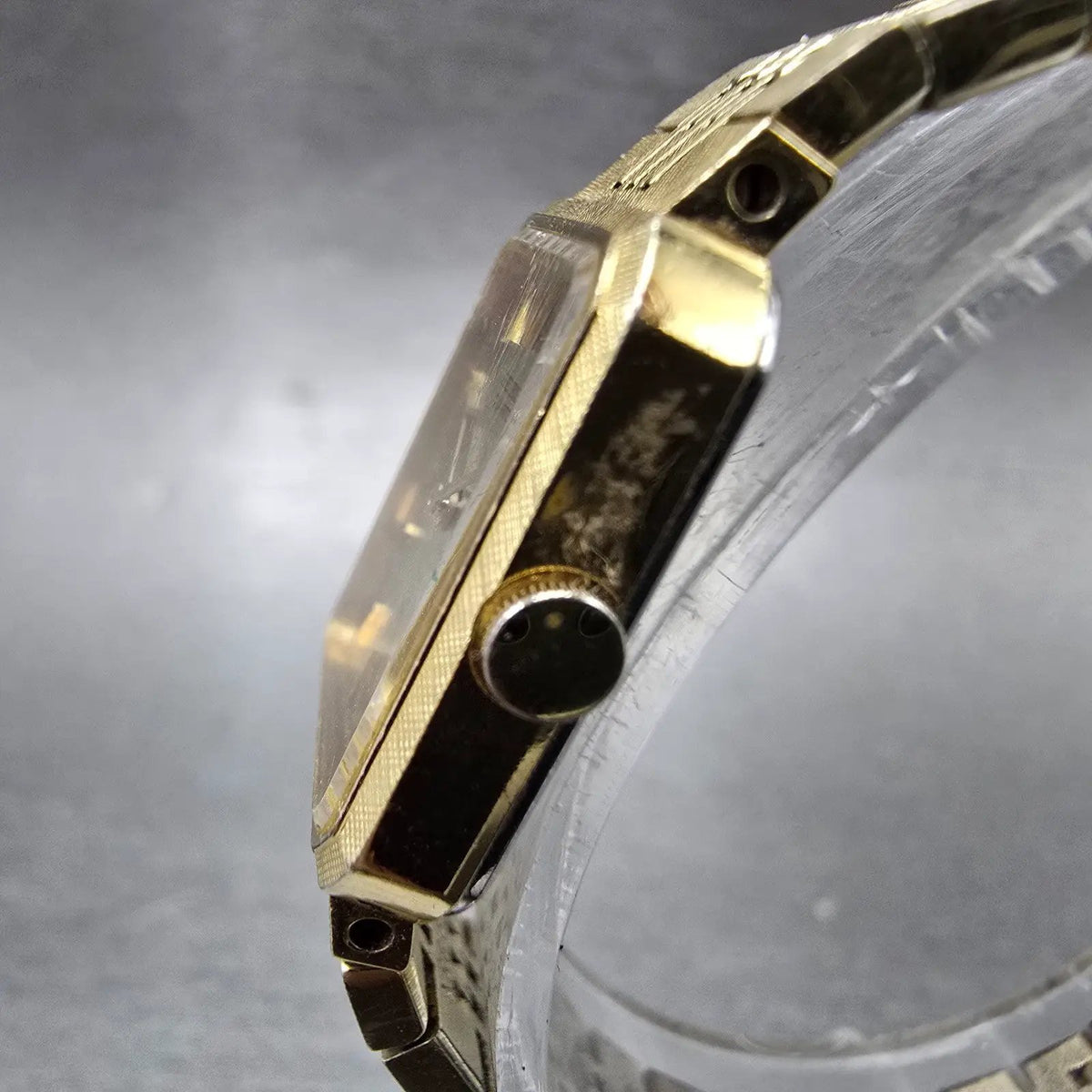 Seiko Tank Watch Women 17mm Champagne Dial Gold Rectangle 1400-5540 New Battery2