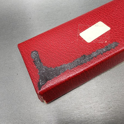 Omega Watch Box Red Leather Finish Coffin Swiss Made Vintage 1960s4