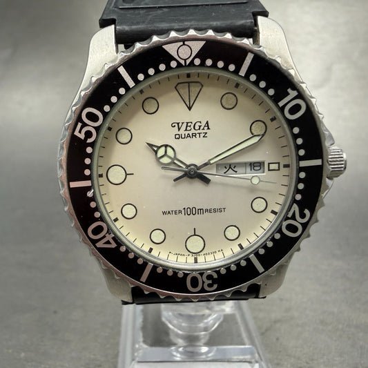 Citizen Vega Dive Watch Men 40mm White Dial Steel Daydate 3J00-397037 NewBattery0