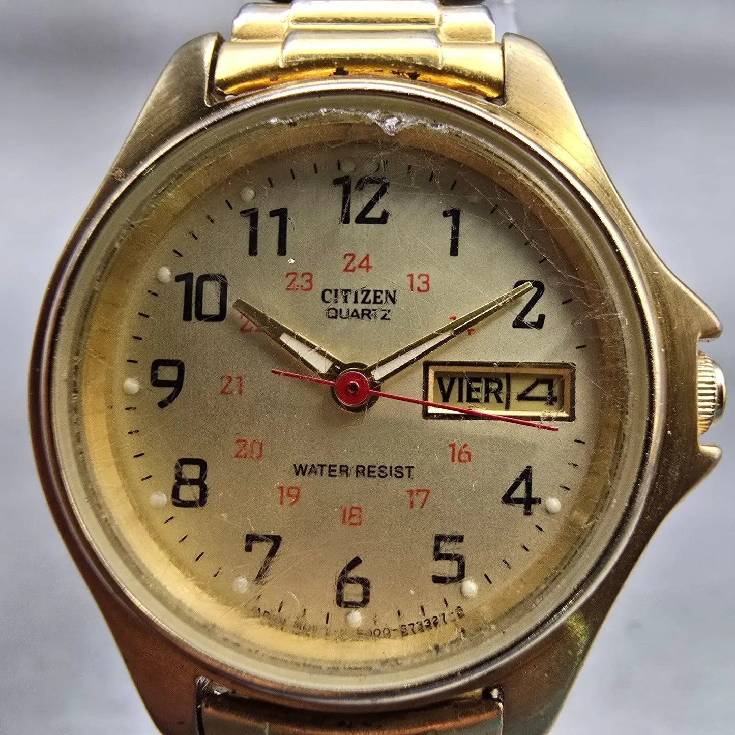 Citizen Watch Women 25mm Gold Dial Gold Tone Daydate Round 6000-S27182 New Batt1