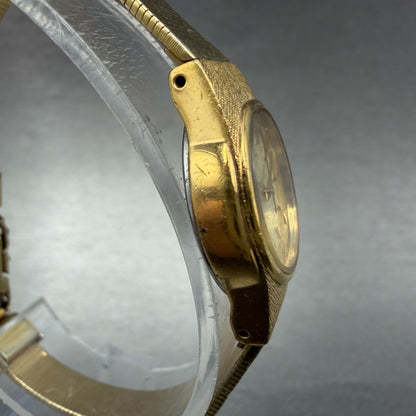 Seiko Watch Women 19mm Champagne Dial Gold Tone Round V401-1819 New Battery VTG3