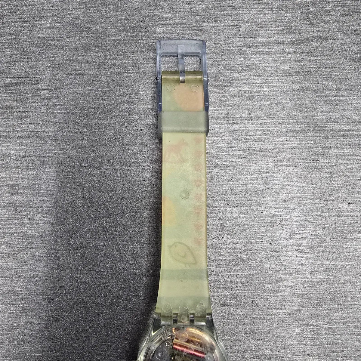 Swatch Kid's Patchwork Watch Women 25mm Silver Dial Clear Case LN141 New Battery9
