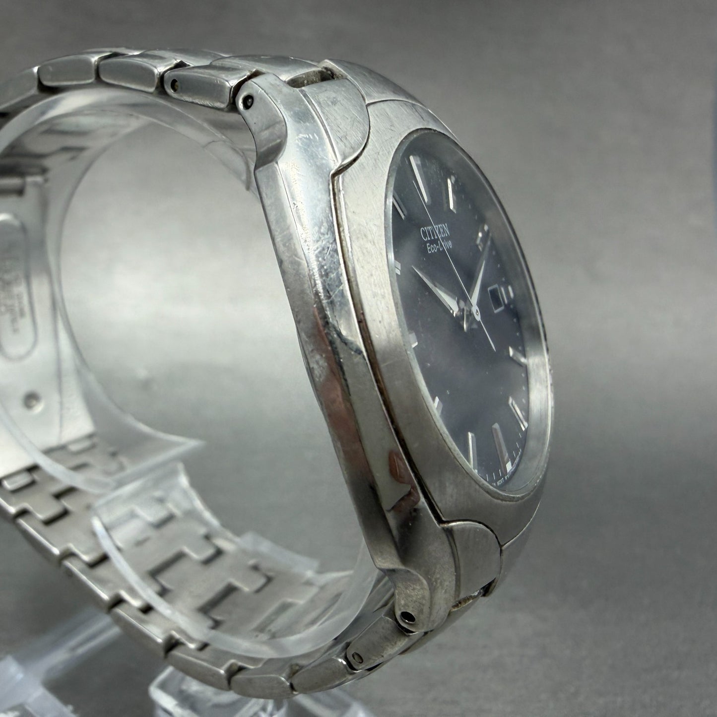 Citizen Eco-Drive Watch Men 38mm Gray Dial Silver Tone Date Round E111-S0222403