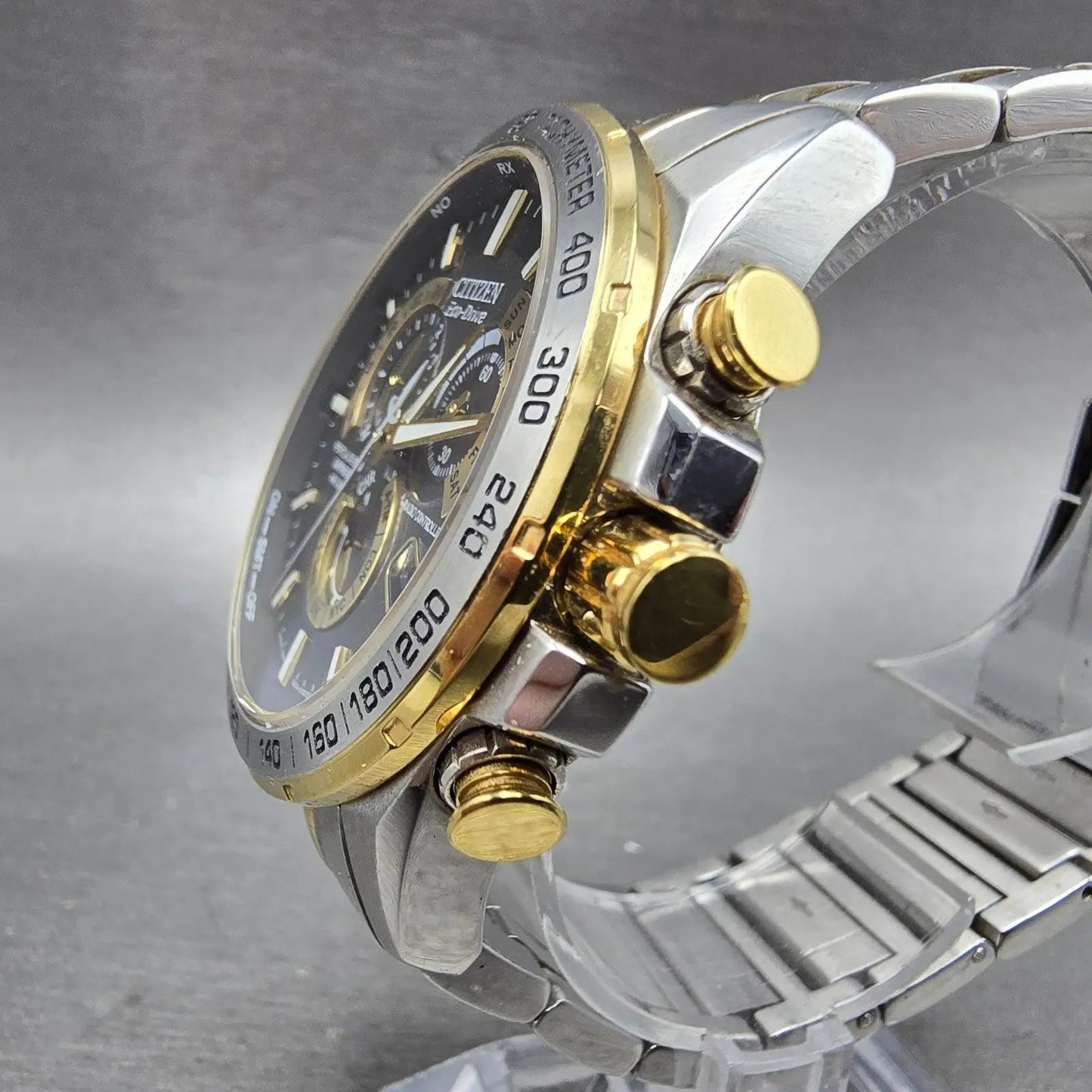Citizen Eco-Drive Chronograph Watch Men 42mm Black Dial Steel Perpetual Calendar2