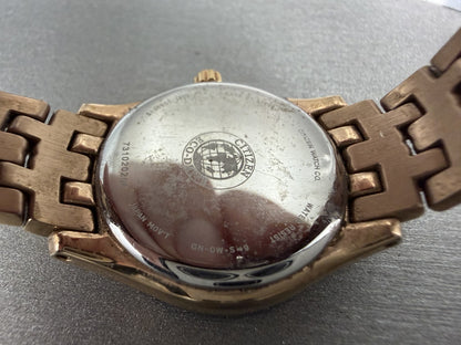 Citizen EcoDrive Watch Women 28mm MOP Dial Rose Gold Tone Crystal Bezel Runs9