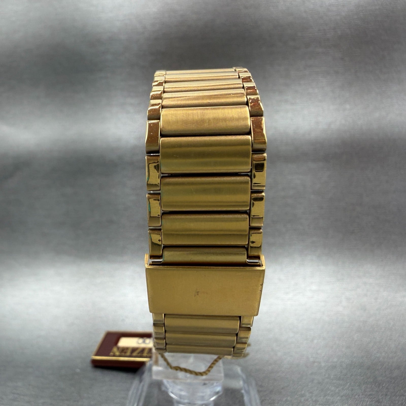 Citizen Tank Watch Men 24mm Gold Dial Gold Tone Rectangle 3620364365 NOS PARTSA8
