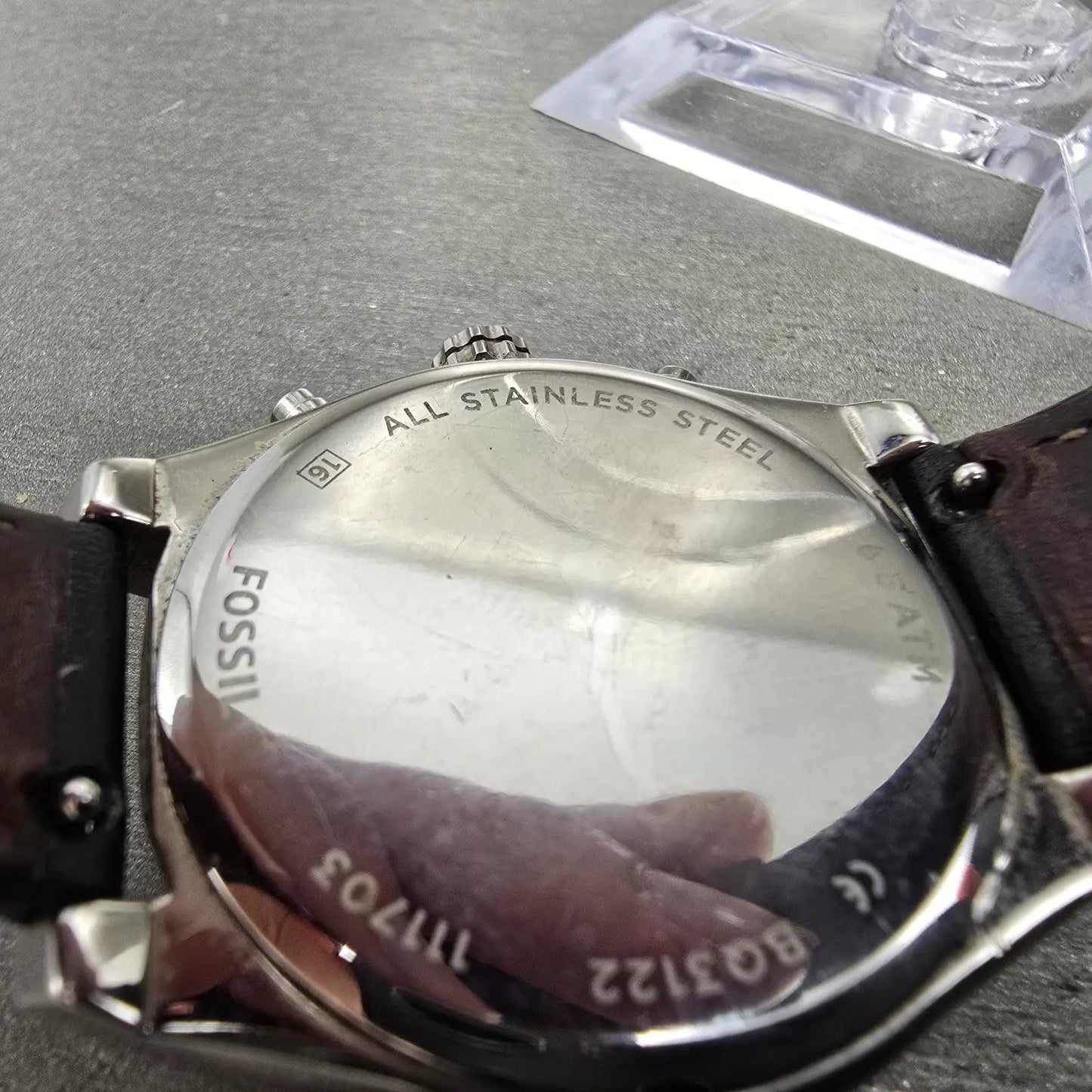 Fossil Chronograph Watch Women 36mm White Dial Silver Tone BQ3122 New Battery9