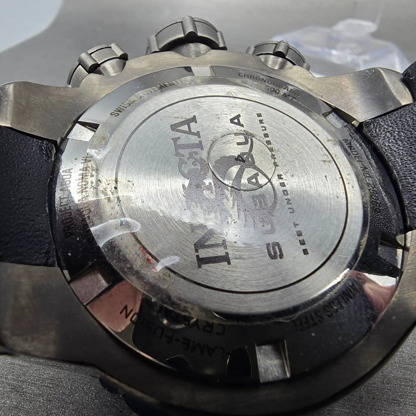 Invicta Sub Aqua Chronograph Watch Men 51mm Black Dial Black Tone 25069 New Batt9