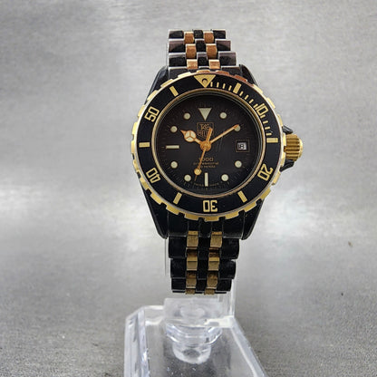 Tag Heuer 1000 Professional Watch Women 28mm Black Dial Black Gold Date New Bat5