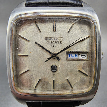 Seiko QZ Watch Men 34mm Silver Dial Silver Tone Daydate 09235000 New Battery1