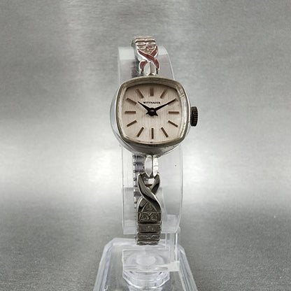 Wittnauer Watch Women 19mm White Dial Steel Round Manual Wind Runs NOS8